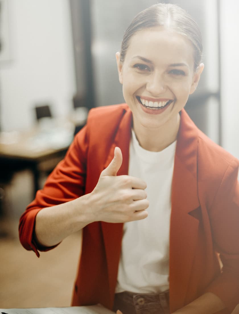 A smiling young professional woman